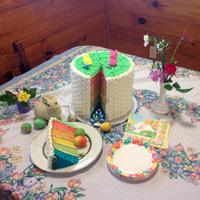 Rainbow For My Aunt At the request of my 91 year old aunt, I made her a rainbow cake for Easter.