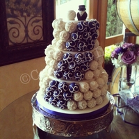 Purple And Ivory Wedding Cake A cake ball cake for a wedding at South Coast Winery, Temecula, CA.