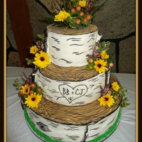 Birch Wedding Cake This is my first attempt at a wedding cake! It went smooth as silk!