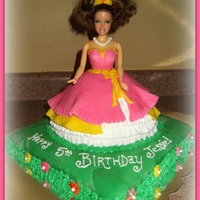 Doll Dress Cake This is a doll dress cake I made for a 5th birthday party.