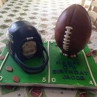 This Was For A Very Special Little Blessing Named Jacob Turning 5. The Helmet Is French Vanilla Cake And Buttercream, Covered In... 