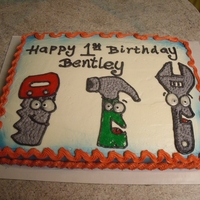 Children's Birthday, Tools Birthday Cake Tools. Can be used for Handy Manny or the tools themed decorations found in Oriental Trading