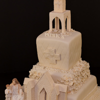 First Communion Cake -Church FIRST COMMUNION CHURCH CAKE -all edible and made by me :)