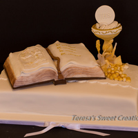 Holy First Communion Cake With Chalice And Bible ....life Size Cake ....all Edible And Handmade By Me :) HOLY FIRST COMMUNION CAKE with chalice and bible ....life size cake ....all edible and handmade by me :)