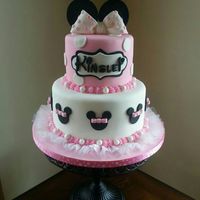 Minnie Mouse Inspired First Birthday Cake 
