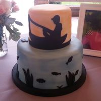 Fishing Theme Grooms Cake Flavor Almond Hazelnut With Vanilla Icing Fishing theme grooms cake. Flavor Almond Hazelnut with vanilla icing.