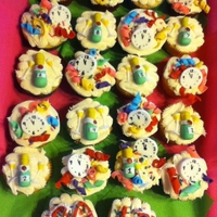 New Years Eve Cupcakes Buttercream icing, fondant decorations