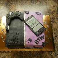 Friends Birthdays Playstation 3 and love for texting. This cake I made for two friends that celebrated their birthdays together. The PS3 side simulated the...