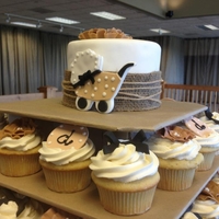 Burlap Baby Shower Burlap baby shower with carriage accent