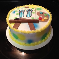 Birthday Cake For A Paint Party With Flip Flops Birthday cake for a paint party with flip flops