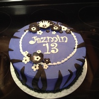 13Th Birthday Cake With Zebra Print And Flowers In Purple White And Black 13th birthday cake with zebra print and flowers in purple, white, and black