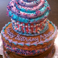 Giant Cupcake/ Giant Ice Cream Sandwich This cake was for my daughter's 12th birthday. She wanted a giant cookie cake and somehow this evolved into a giant cupcake/ giant ice...