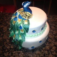 Peacock Wedding Cake a unique wedding cake based on the brides favorite colours