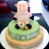 Sheep Cake A cake I made for a friend who was having a baby and had created a sheep themed baby room.