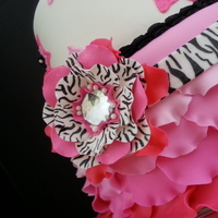 Girly Pink And Black With Bling Birthday 