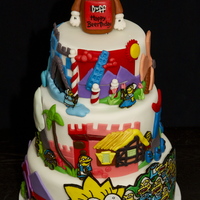 The Simpsons Cake Entirely Edible, hand painted fondant - Double Chocolate Stout Cake with Vanilla Bourbon Icing!!