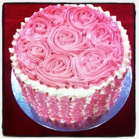 Rose Cake I made this rose cake for my best friend's mom's birthday. It was moist chocolate cake with chocolate ganache filling. They loved...