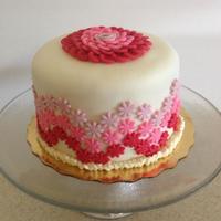 Chevron And Ombre Flower Cake Chevron and Ombre Flower cake