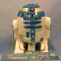 R2 D2 vanilla sponge with raspberry filling.