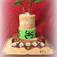 Farewell Puerto Rico Cake Family is moving to Puerto Rico to pursue Missionary work. Top and middle tier are chocolate/chocolate chip cake with chocolate ganache....