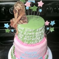 Taylor Swift Cake For A Hug Fans Birthday Edible Image Sitting On Topother Pics Around The Back And Sides Taylor swift cake for a hug fans birthday! Edible image sitting on top..other pics around the back and sides