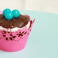 Robin Egg Cupcake This cupcake has a layer of Basic Fondant covered with Milk Chocolate Ganache with three robin egg blue candies on top. Both icing recipes...