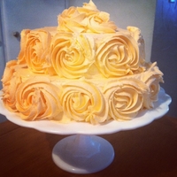 Dreamsicle Rosette WASC cake with dreamsicle frosting