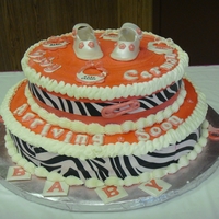Megan's Diva Zebra Cake Zebra stripes on inside, 2 tiered