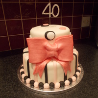 Fondant Bow Birthday Cake 