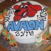 Clifford Birthday Halloween Cake My daughter wanted a Clifford cake for her birthday (which does not fall anywhere close to Halloween). She wanted it to have purple on it...