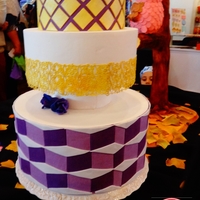 Geometric Design Geometric designe cake with golden sugar veil.