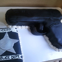 Detective Glock Gun Red velvet cake with cream cheese frosting