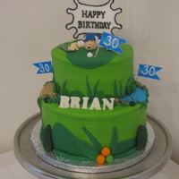 Golfing Enthusiast Buttercream with fondant and chocolate accents.