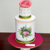 Handpainted Vintage Rose A rather tough but very personal brief on this one with lace and ribbon supplied by the client as well as tying the cake in with her invite...