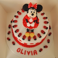 Minnie Mouse Cake Minnie is made from fondant as well as the 32 ladybirds