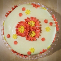 Flower Birthday Cake Baileys Ganache Cake with chocolate sponge cake and fondant flowers