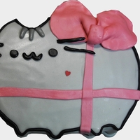 Pusheen Cat Cake Chocolate Sponge Cake with Cherry Filling - Pusheen Cat Cake