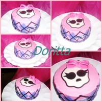 Monster High Mini Cake Covered In Icing With Fondant Accents Monster High mini cake, covered in icing with fondant accents