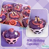 40Th Birthday Cupcakes - Shoes & Roses 