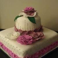This Cake Was Inspired By A Cake I Saw On Here But Added My Own Design To It Its A Vanilla Cake With Strawberry Filling Vanilla Butter C This cake was inspired by a cake I saw on here, but added my own design to it. It's a vanilla cake with strawberry filling, vanilla...