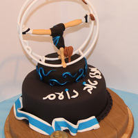 Wheel Gymnastics Fondant Themed Cake #Wheel #Gymnastics #Fondant #Themed #Cake#Fondant #Figurine#עוגת #גלג...