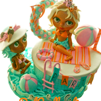 Pool Party Cake pool party with dolls Pullip 100% edibles.