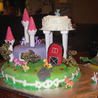 My Little Pony I made this for my daughter's 3rd birthday. I wanted to represent all three realms of Equestria - Ponyville, Canterlot, and Cloudsdale...
