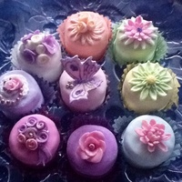 Mini Fruit Cakes Covered With Marzipan And Fondant Mini fruit cakes covered with Marzipan and fondant