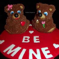 Two 3D Mini Bears Decorated Using Star Tip And Chocolate Frosting Ears Eyes Nose Feet Ect Were All Made From Fondant Large Cake Board Two 3D mini bears decorated using star tip and chocolate frosting. Ears, eyes, nose, feet, ect. were all made from fondant. Large cake...