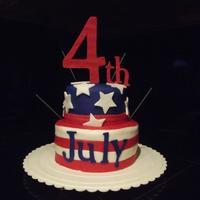 Two Tiers Covered In Fondant And Decorated With Fondant 4Th And July Cut From Cricut Sparklers For Added Fun Two tiers covered in fondant and decorated with fondant. "4th" and "July" cut from Cricut. Sparklers for added fun!