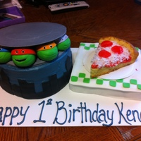 Teenage Mutant Ninja Turtle Cake The Round Cake Is A Checkerboard Cake Made With The Colors Of The Turtles Then Iced In Buttercream And Dec... Teenage Mutant Ninja Turtle Cake. The round cake is a checkerboard cake made with the colors of the turtles then iced in buttercream and...