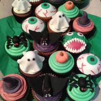 Vanilla And Chocolate Cupcakes For My Sons School Halloween Party Vanilla and chocolate cupcakes for my son's school Hallowe'en Party.