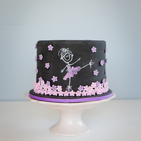 Ballerina Chalkboard Cake A ballerina chalkboard cake made for my neice.