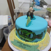 Hand Painted Fish On The Side Gelalcohol And Lots Of Royal Icing To Keep The Figure In Place Sorry About The Mess In The Background Hand painted fish on the side (gel/alcohol) and lots of royal icing to keep the figure in place :-) Sorry about the mess in the background...